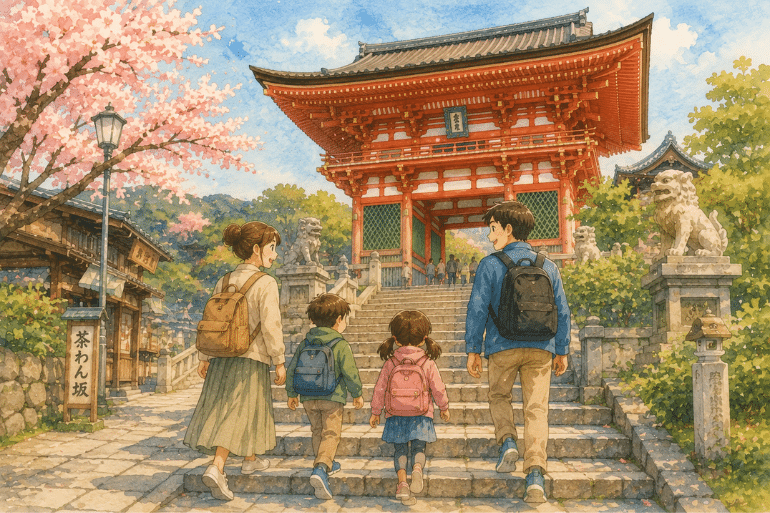Kiyomizudera con niños